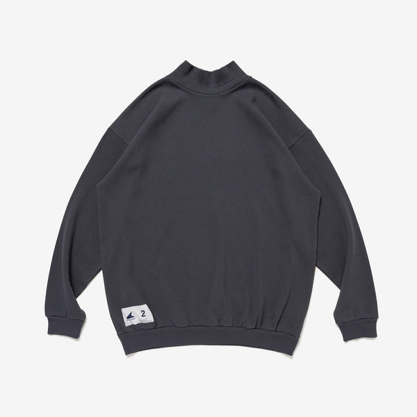 TORTOISE WAFFLE MOCK NECK LS